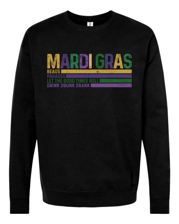 Mardi Gras Flag- Sweatshirt